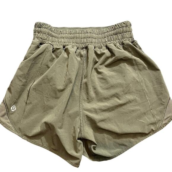 Lululemon‎ Hotty Hot Short *High-Rise Long 4" Olive Green Womens Size 0 LW7AYXT - Picture 3 of 7